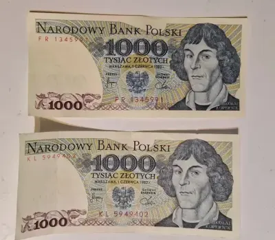 3 Banknoty 1000zl 1982r 1979r. — praca marzenka63, Gdańsk
