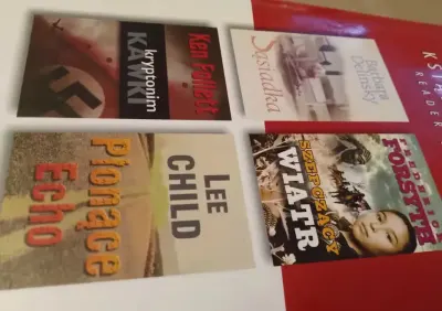 4 książki - kolekcja Reader's Digest -L. Child, K. Follett, F. Forsyth — praca Maciej, Wrocław