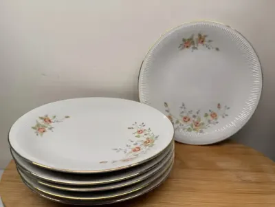 6 szt talerzyki porcelana Włocławek — praca Magdalena, Gdańsk