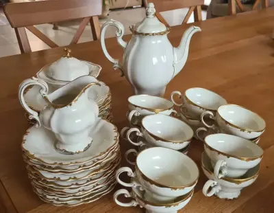 ANTYK UNIKAT, serwis kawowo-herbaciany Rosenthal Pompadour na 12 osób — praca Iwona, Poznań