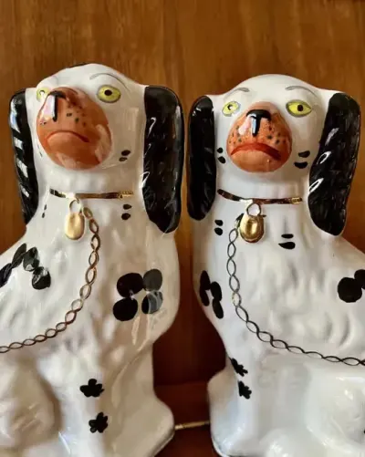 **ARTHUR WOOD Vintage Duże Psy Kominkowe Spaniel Ceramika Figurka Pies — praca Porcelana Vintage, Kraków