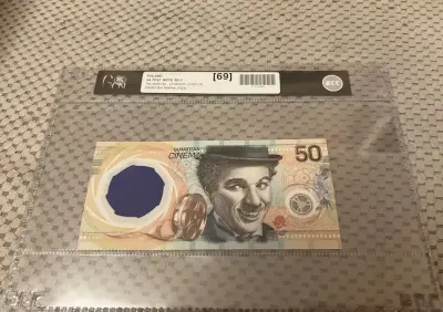 Banknot testowy PWPW 50 Charlie Chaplin — praca Kamil, Kraków