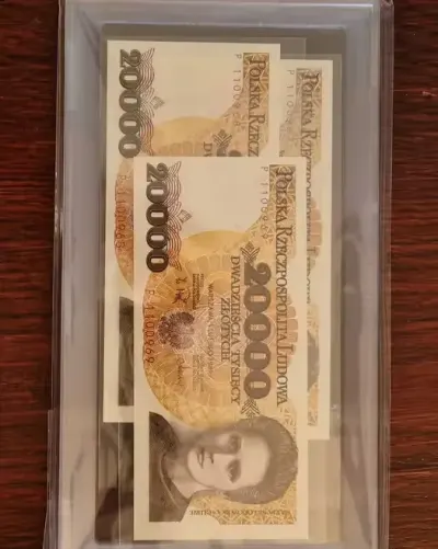 Banknoty 20000 zł PRL - UNC 3 kolejne numery po sobie — praca Rafał, Warszawa