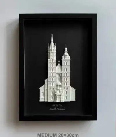 Bazylika Mariacka 20x30 cm — praca Viktor_3D, Kraków