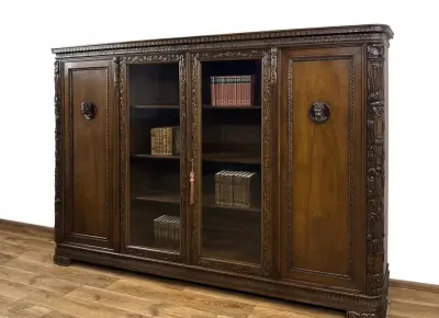 BIBLIOTEKA gabinetowa 100-letnia antyk WITRYNA rzeźbiona FIGURALNA GŁOWY
Warunki oferty — praca instargeo, Poznań