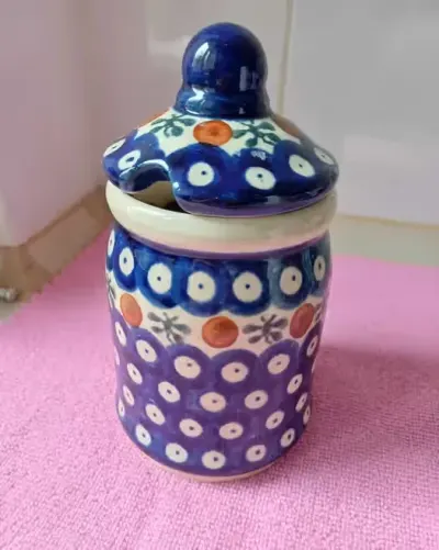 Ceramiczny pojemnik na miód BOLESŁAWIEC — praca Anna, Kraków