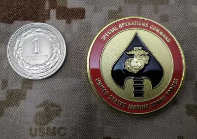 Challenge coin Special Operations Command USMC Marines — praca Mieczysław, Gdańsk