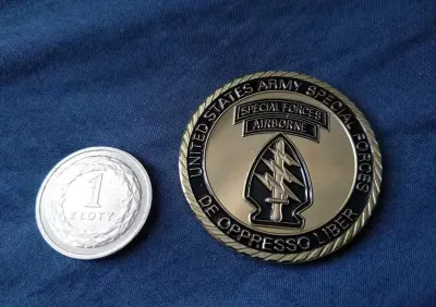 Challenge coin United States Army Special Forces — praca Mieczysław, Gdańsk