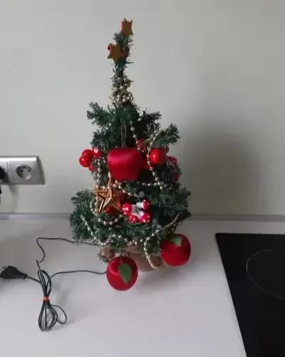 Choinka ozdoby 47cm kolekcja juta  vintage home ozdoba tkmaxx mała — praca kontakt, Łódź