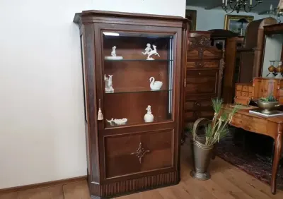 Dębowa biblioteczka witryna antyk 824/2025 — praca Jakub, Szczecin