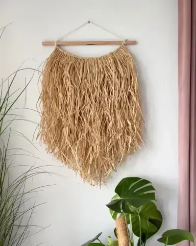 Dekoracja z rafii ozdoba wisząca rafia boho naturalna — praca Natalia, Wrocław