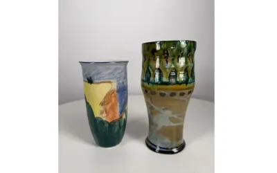 Duńskie wazony ceramiczne – Vensø Danmark + ceramika studyjna, lata 60./70. — praca FFF, Wrocław