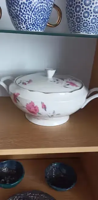 Duza waza do zupy Ćmielów porcelana — praca Paweł, Łazy
