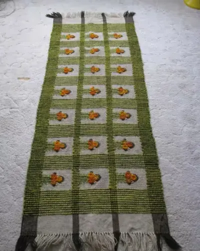 Duży wełniany kilim makata na ścianę 210 cm x 70 cm. stan bdb — praca Piotr, Łódź