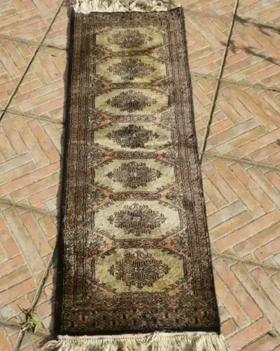 Dywan wełniany ręcznie tkany Buchara 128cmx43cm vintage — praca Henryk, Poznań