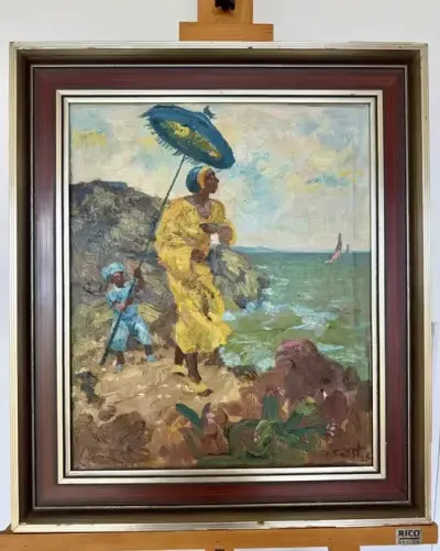 Edmund FÜRST (1874-1955) Olej Płótno Impast Fowizm jak Matisse Sztuka Muzealna Inwestycja Unikat Postimpresjonizm Niemcy Izrael Spaziergang Kurort TOP — praca ArtCollector, Szczecin