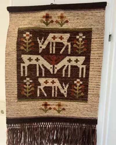 Eva Nemeth Skandynawski kilim gobelin makatka — praca Magdalena, Kraków