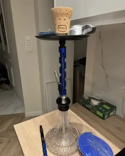 Fajka wodna  Shisha (Kaya Blue)+ Cybuch gliniany Fugo Bowl MOON — praca Yuliia, Poznań