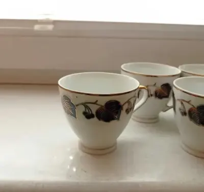 filiżanki porcelanowe pozłacane Ćmielów - 6 szt VINTAGE! — praca KingaGO2, Łódź