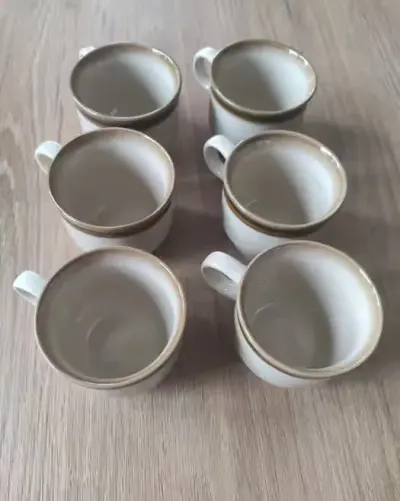 Filiżanki z porcelitu Pruszków 6 sztuk, retro, PRL — praca Paulina, Łódź