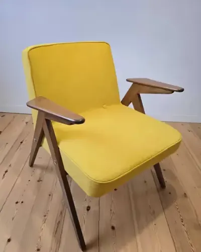 Fotel PRL bunny zajączek Chierowskiego model 300-177 — praca ArtDor, Szczecin