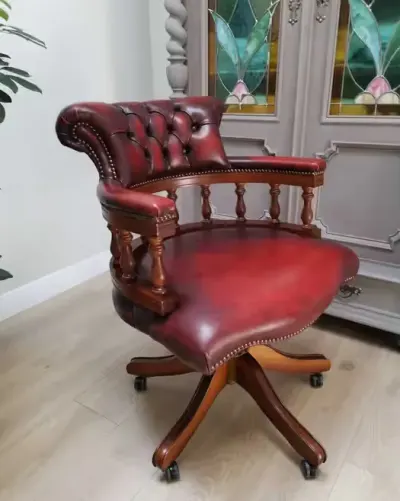 Gabinetowy FOTEL chesterfield kapitański 775/2025 — praca Jakub, Szczecin