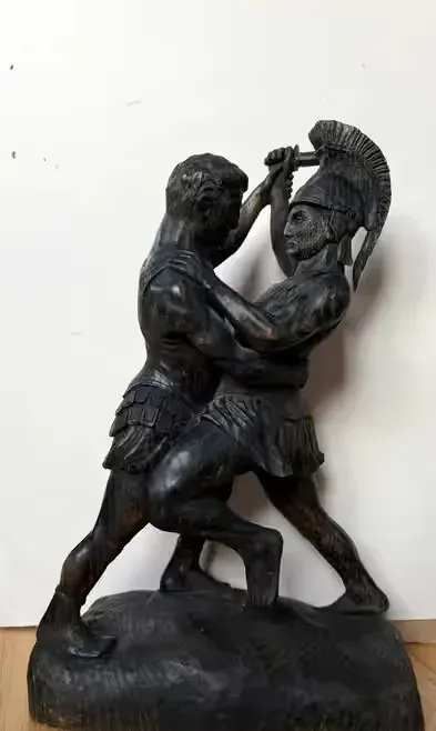 Gladiatorzy - duża sygnowana S.G. rzeźba antyczna datowana 1910 — praca Wojciech, Warszawa