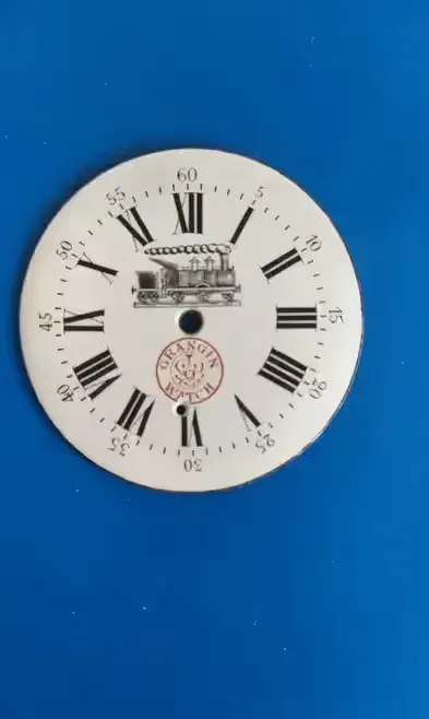 Grangin Watch,porcelanowa tarcza,zegarek kieszonkowy,kolejowy,antyk — praca odma, Kraków