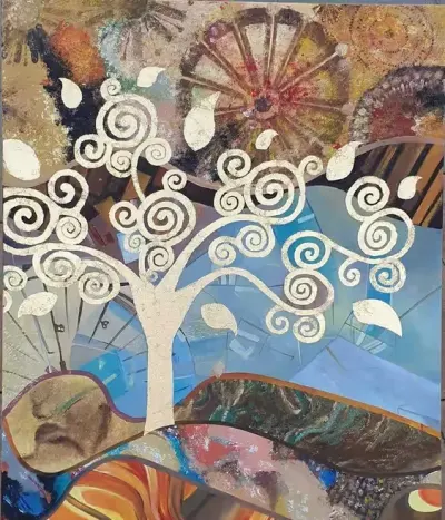 Gustav Klimt "Drzewo miłości" -obraz farbami olejnymi na płótnie — praca zofiamariannabrzezinska, Poznań