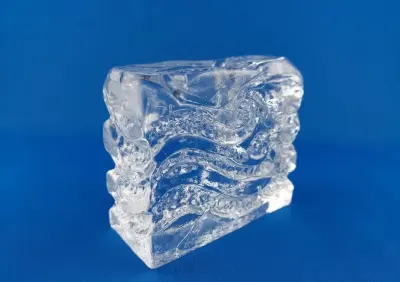 INGRID Glasshütte Blockkristal solifleur - wazon Ice Block 1970 — praca Mr, Poznań