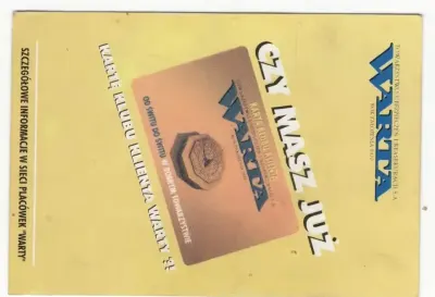 Kalendarz listkowy Kalendarzyk kieszonkowy 1990 Kurier Polski Warta | Pamiątka Reklama Retro Ubezpieczenia — praca RIIDII, Wrocław