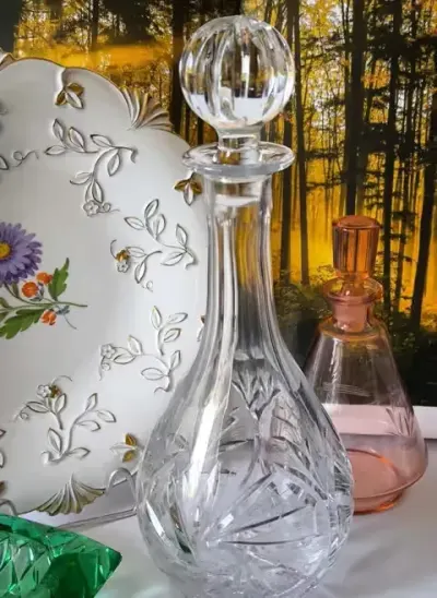 Karafka piękny stary kryształ 32 cm — praca Marzena, Kraków