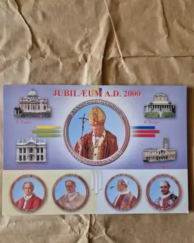 Karta pocztowa Jan PawełII LeonXIII PiusXI PiusXII PawełVI wyd.Watykan — praca Jadwiga, Poznań
