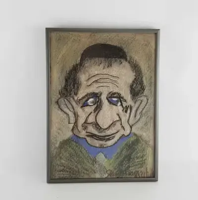 Karykatura Żyda - pastel - sygnowany — praca Second Hand, Warszawa
