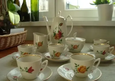 Kolekcja komplet zestaw kawowy Chodzież PRL vintage — praca Mi., Poznań
