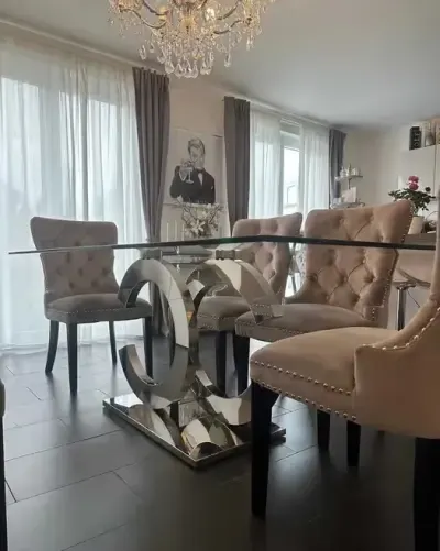 krzesła chesterfield Fotel Fotele charlotte velvet 8 szt szare — praca Grzegorz, Warszawa