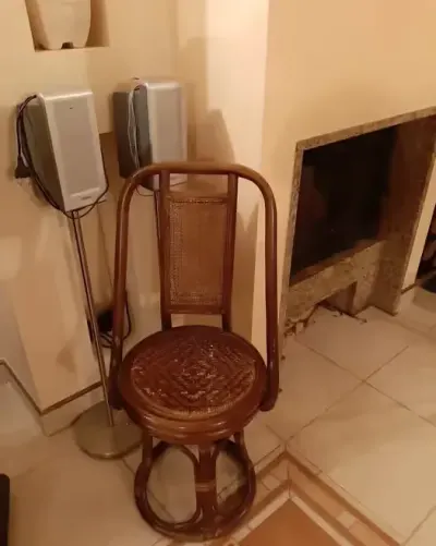 Krzesło rattan obrotowe prl wysyłka kolekcja rattanowe renowacja boho — praca Ja, Łódź