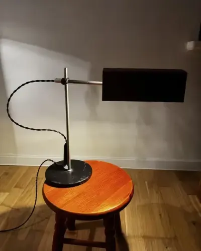 Lampa biurkowa VEB Leuchtenbau Lengefeld DDR lata 70 industrial — praca MICHA-EL, Gdańsk