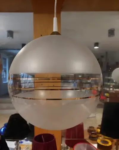 Lampa wiszaca kula szklo lata 70 Vintage — praca Robert, Poznań