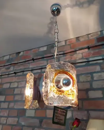 Lampa wiszaca Toni Zuccheri dla Mazzega szkło MURANO lata 60/70 — praca Robert, Poznań