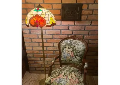Lampa witrażowa Tiffany stojąca vintage pałacowa antyczna unikatowa — praca sprzedajacy, Gdańsk