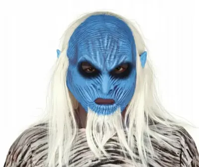 Lateksowa maska Lodowego Potwora halloween — praca Klaudia, Poznań
