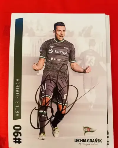 Lechia Gdańsk karty zawodnicy autografy — praca Bartek, Gdańsk
