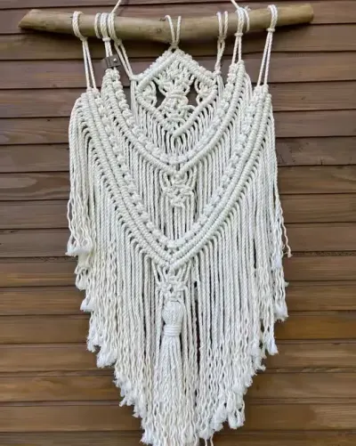 Makrama Boho biała — praca Ewa, Wrocław