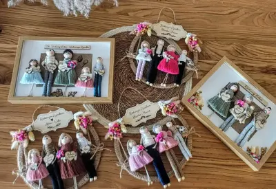 Makrama Dzień Babci i Dziadka Ramka PREZENT dla Dziadków  od wnuków — praca Zaplecione Historie, Łódź