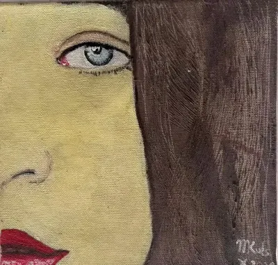 Malarstwo portret obraz akrylowy na plotnie — praca Monika, Warszawa
