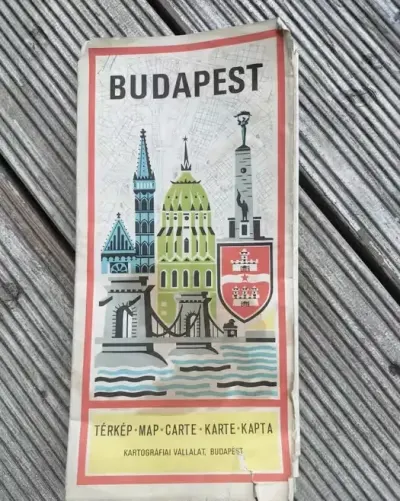 Mapa Budapesztu z 1969 r. — praca rareram, Kraków