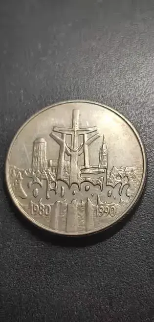moneta 10000 zł solidarność 10lecie 1990 — praca Piotr, Wrocław