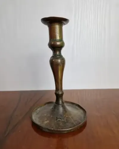 Mosiezny Swiecznik Stary Vintage Mosiadz XIX / XX w — praca Radoslaw, Kraków
