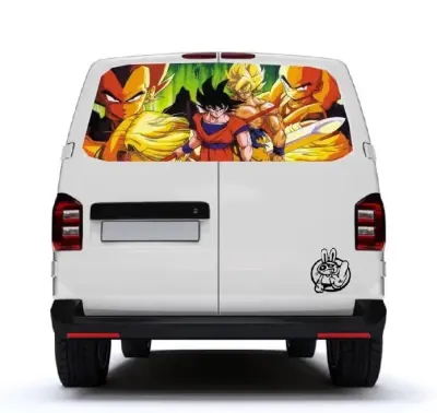 Naklejka folia Dragon Ball transporter multivan t5 t6 caravelle vivaro trafic ducato movano master bus vw opel renault — praca MM, Poznań
